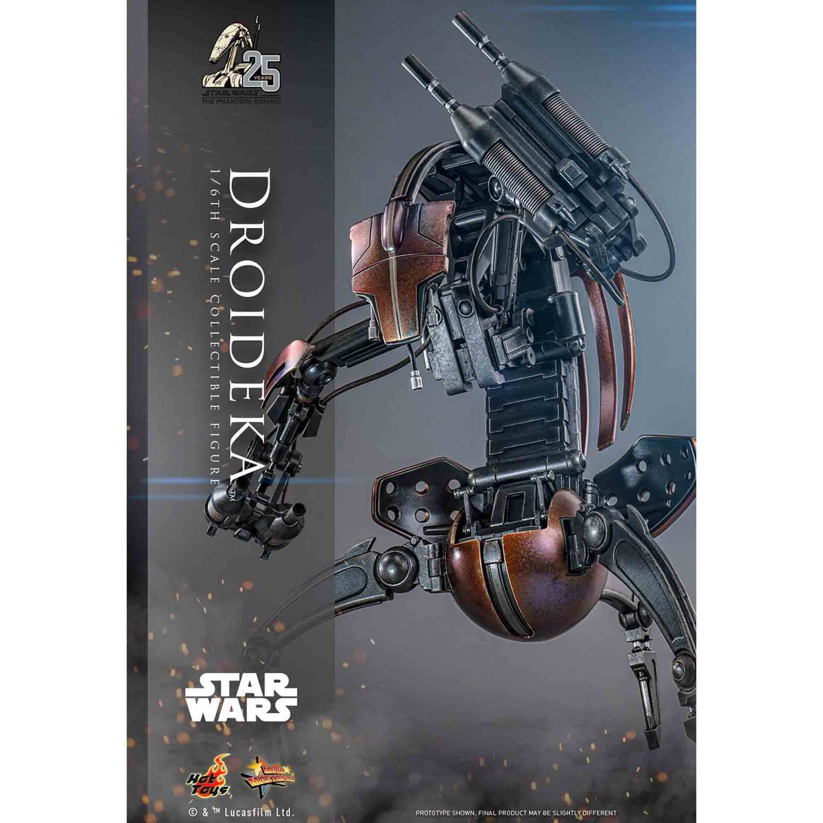 Hot Toys: Star Wars - Droideka (Episode I) - Movie Masterpiece - Actionfigur 1/6 - 27 cm