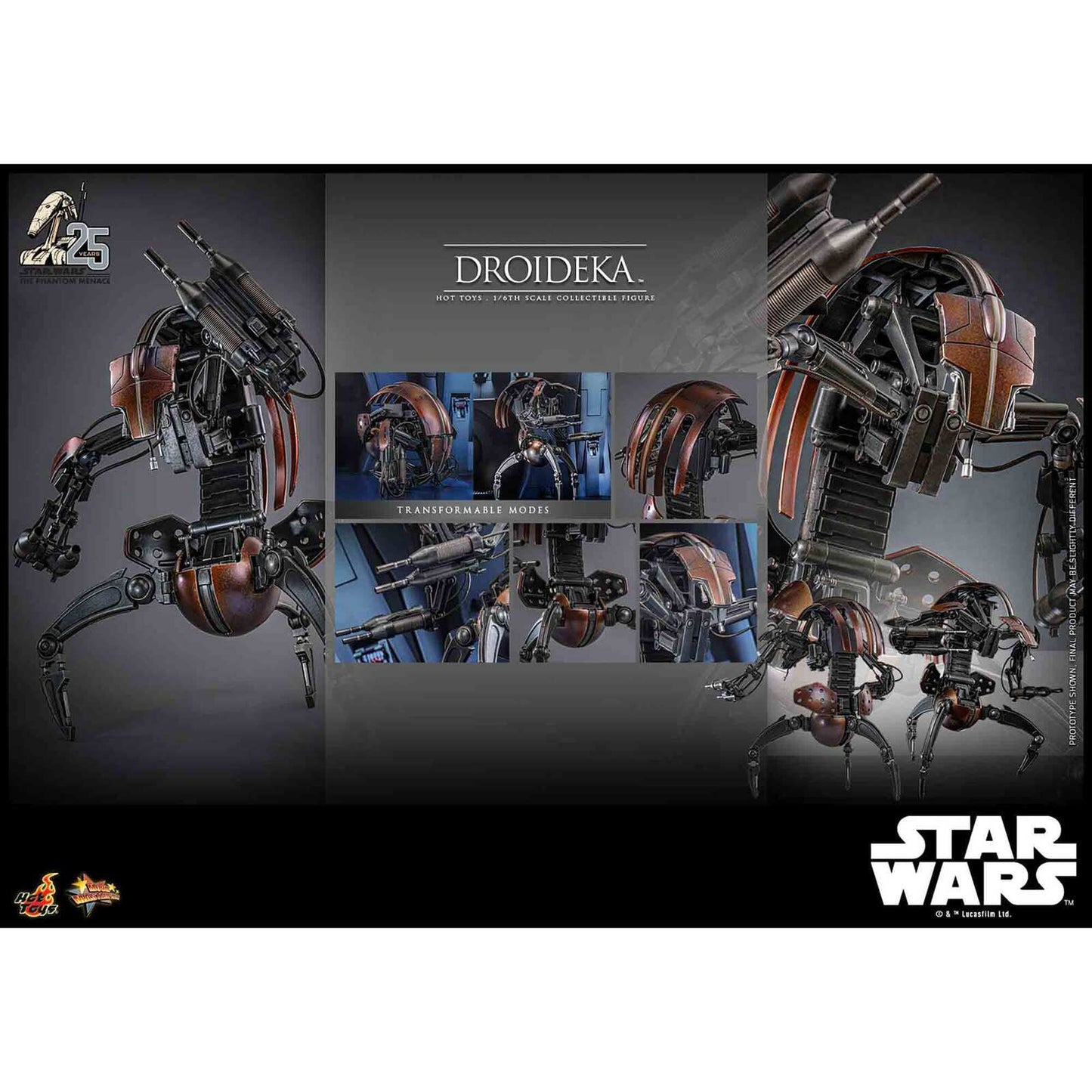Hot Toys: Star Wars - Droideka (Episode I) - Movie Masterpiece - Actionfigur 1/6 - 27 cm
