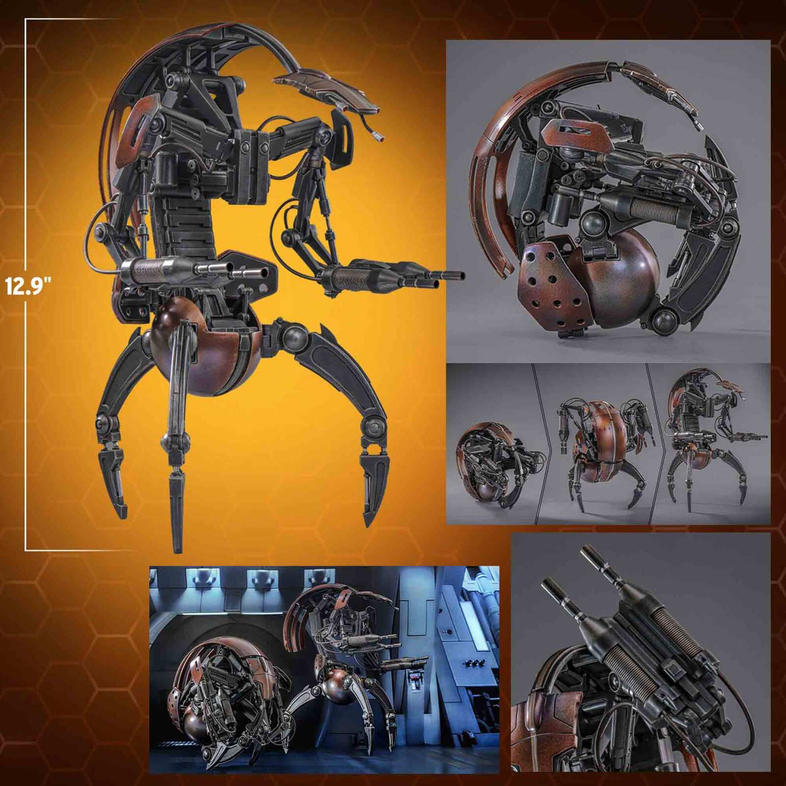 Hot Toys: Star Wars - Droideka (Episode I) - Movie Masterpiece - Actionfigur 1/6 - 27 cm